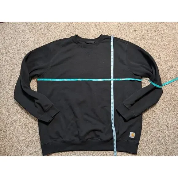 CARHARTT Men's Black Sweatshirt, Size 2X, SOFT; Loose Fit; Crewneck; Midweight - Picture 4 of 11